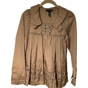 Women’s DVDM Brown Top w/ Silver Ribbon Accents